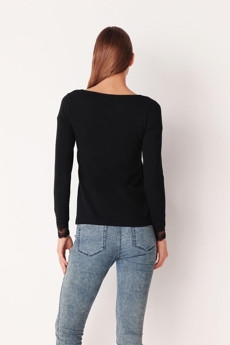 Women'secret Jersey Cuello Redondo Manga Larga Negro