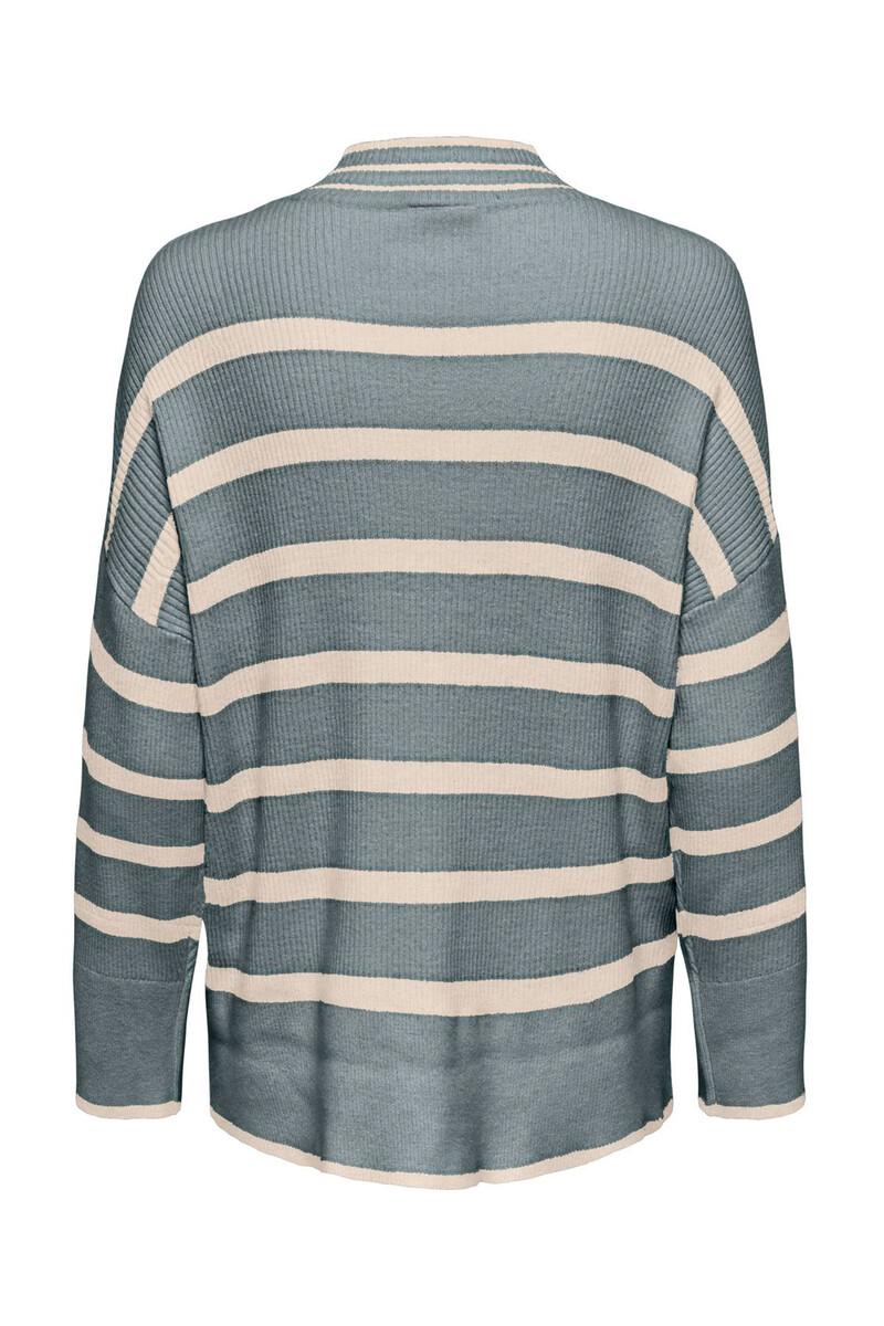 Women'secret Jersey De Lana Con Cuello Alto Y Hombros Caídos A Rallas
