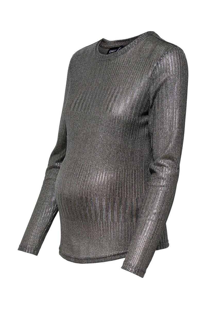 women'secret Jersey lúrex plateado de cuello redondo