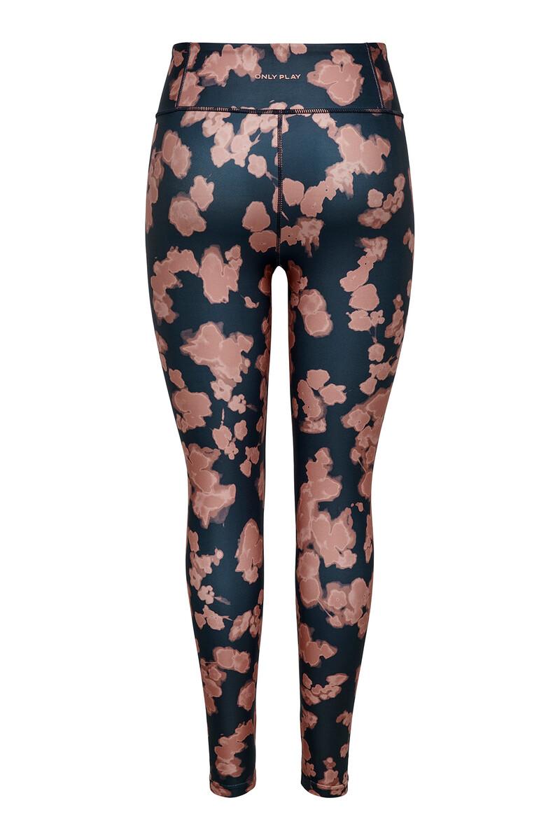 Women'secret Leggings De Cintura Alta Color Azul Grafito Y Acabado Lavado Rosa Palo