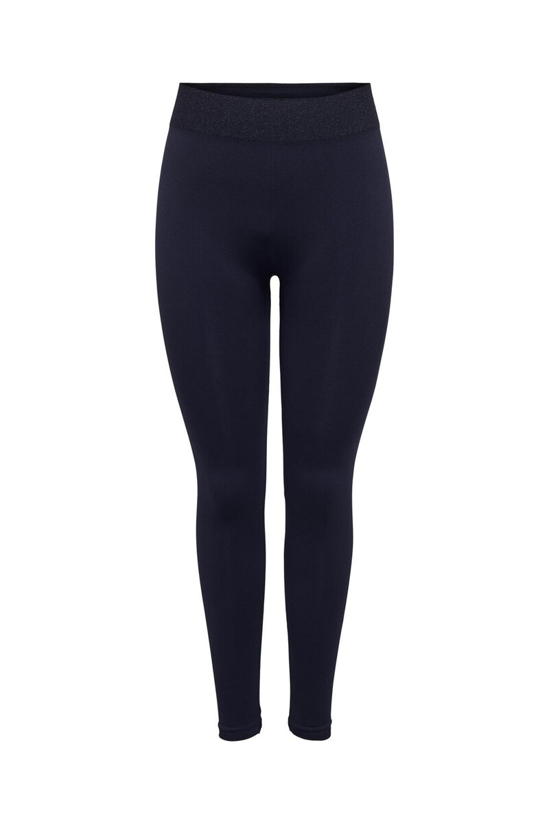 women'secret Leggings deportivos color azul marino con detalle metálico en la cintura