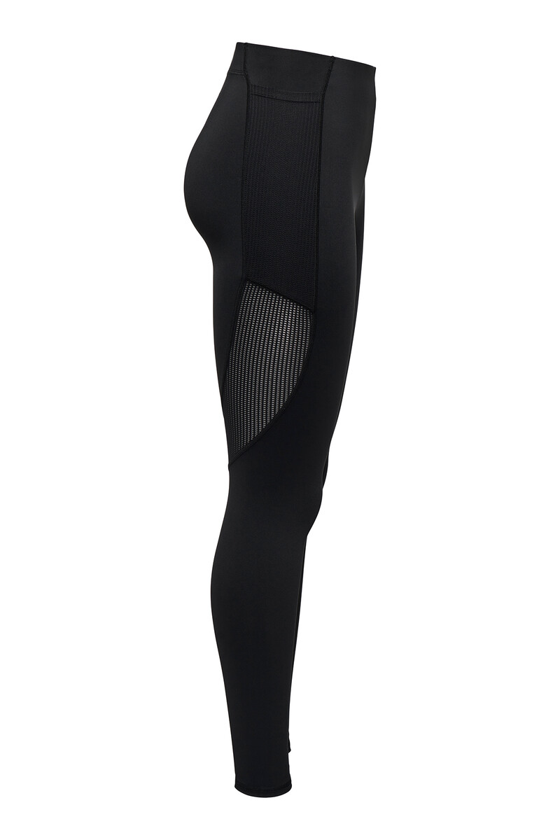 Women'secret Leggings Negros Con Detalle Lateral De Rejilla De Cintura Alta Y Bolsillo Lateral