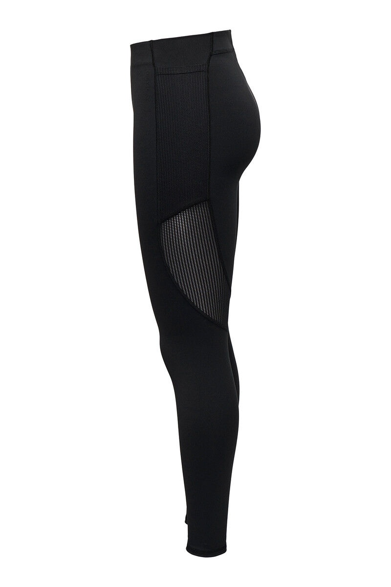 Women'secret Leggings Negros Con Detalle Lateral De Rejilla De Cintura Alta Y Bolsillo Lateral