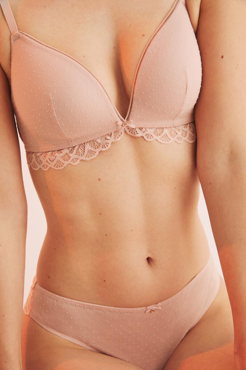 Women'secret LOVELY Sujetador Triangular Encaje Tul Rosa