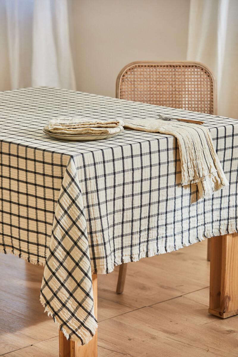 women'secret Mantel de muselina a cuadros crudo Piazze