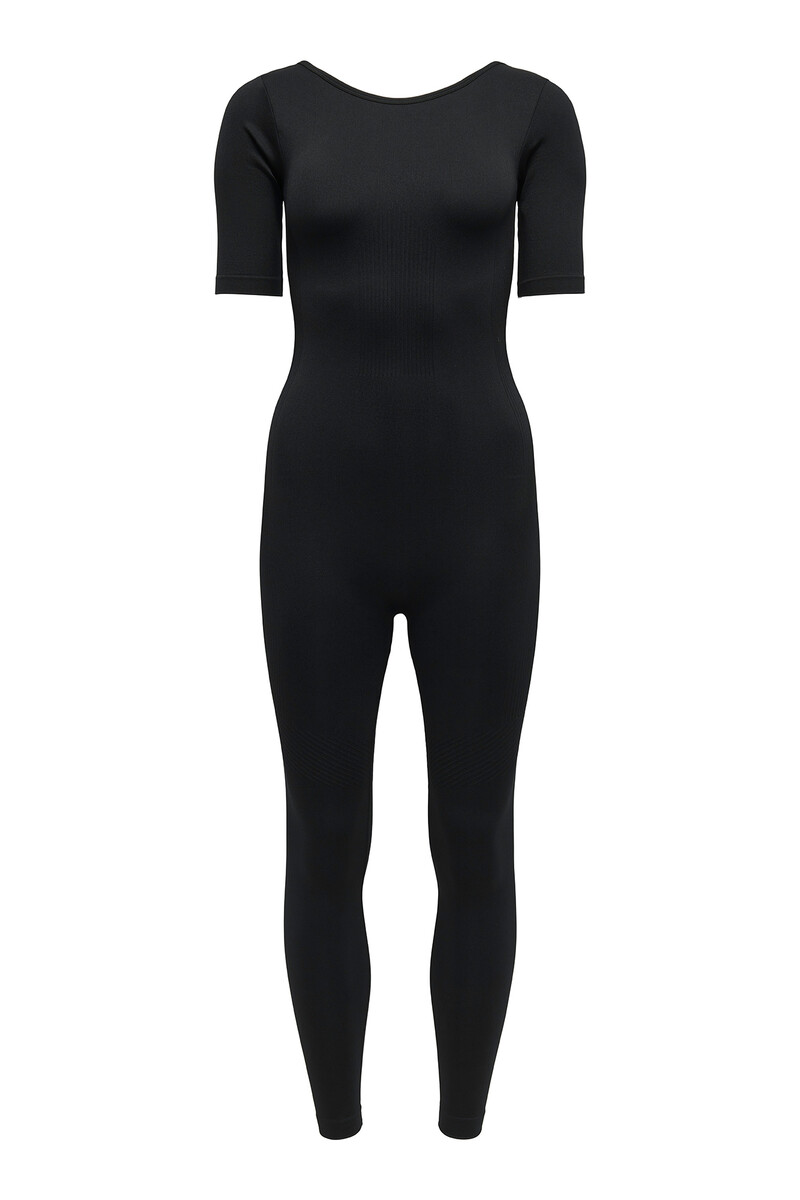 women'secret Mono negro de manga corta sin costuras y detalle tiras en la espalda