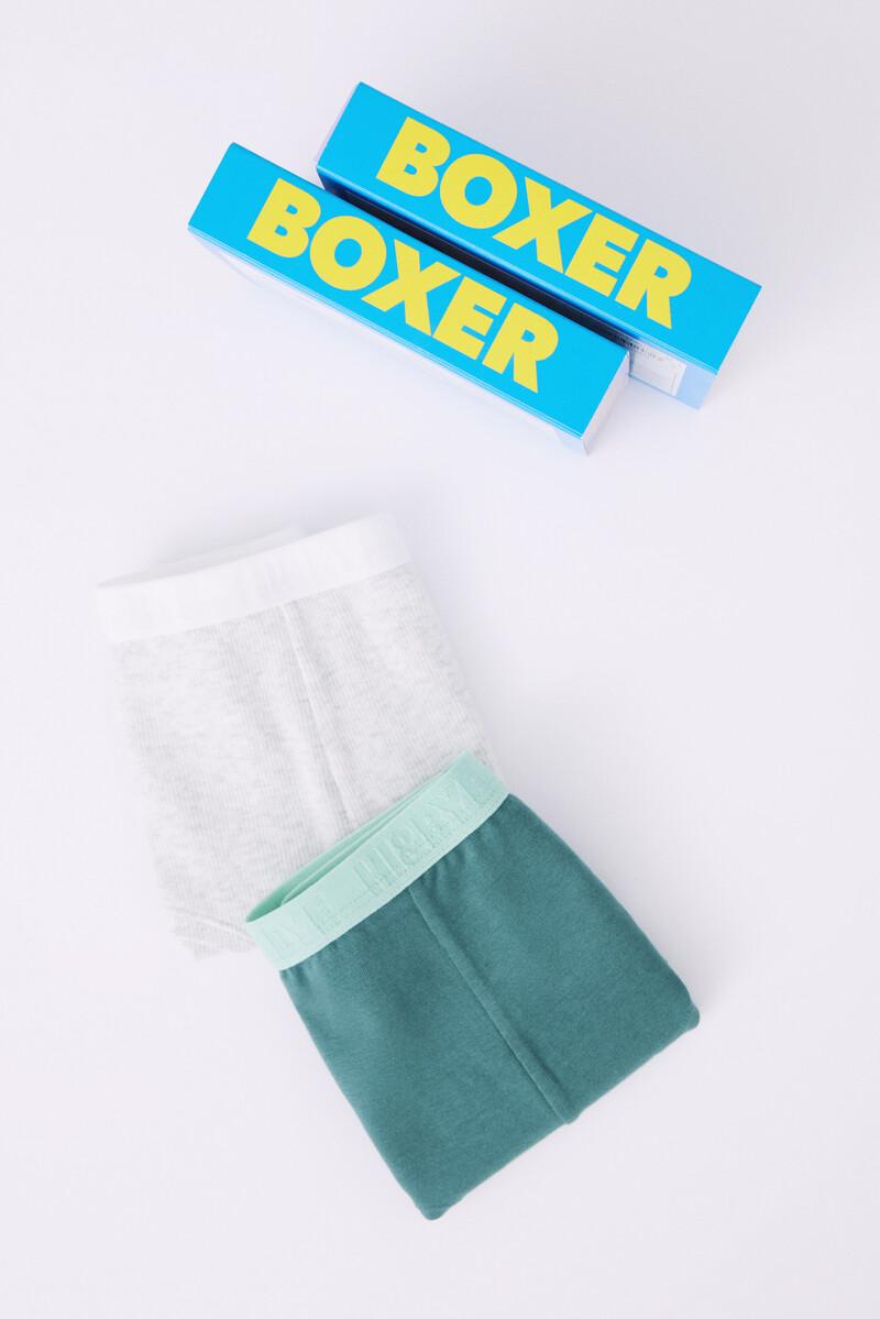Women'secret Pack 2 Bragas Boxer Algodón Gris Y Verde