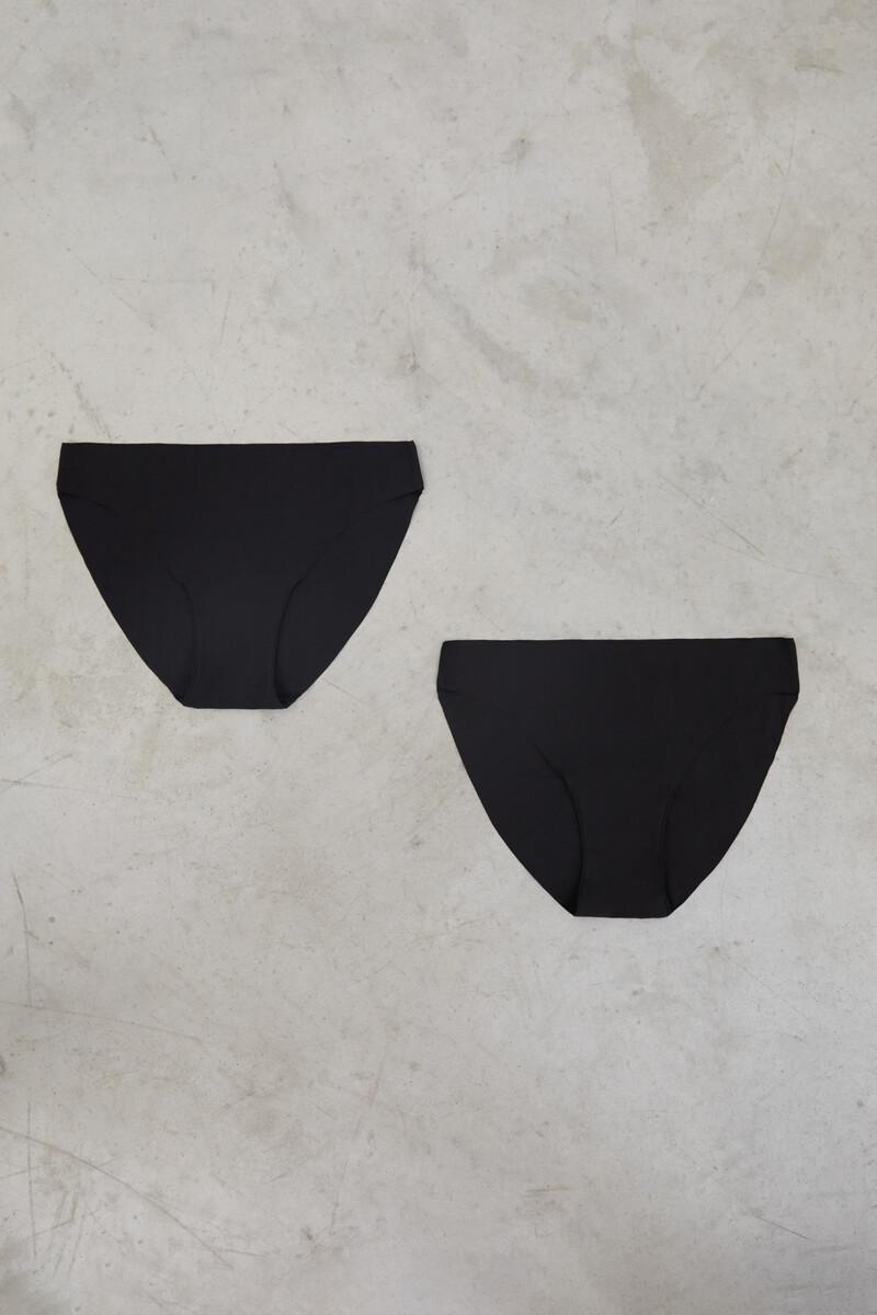 Women'secret Pack 2 Bragas Clásicas Negro Laser Cut