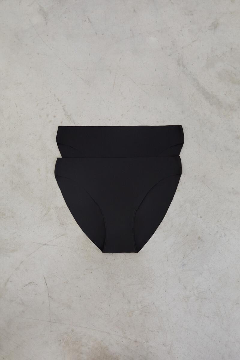 Women'secret Pack 2 Bragas Clásicas Negro Laser Cut