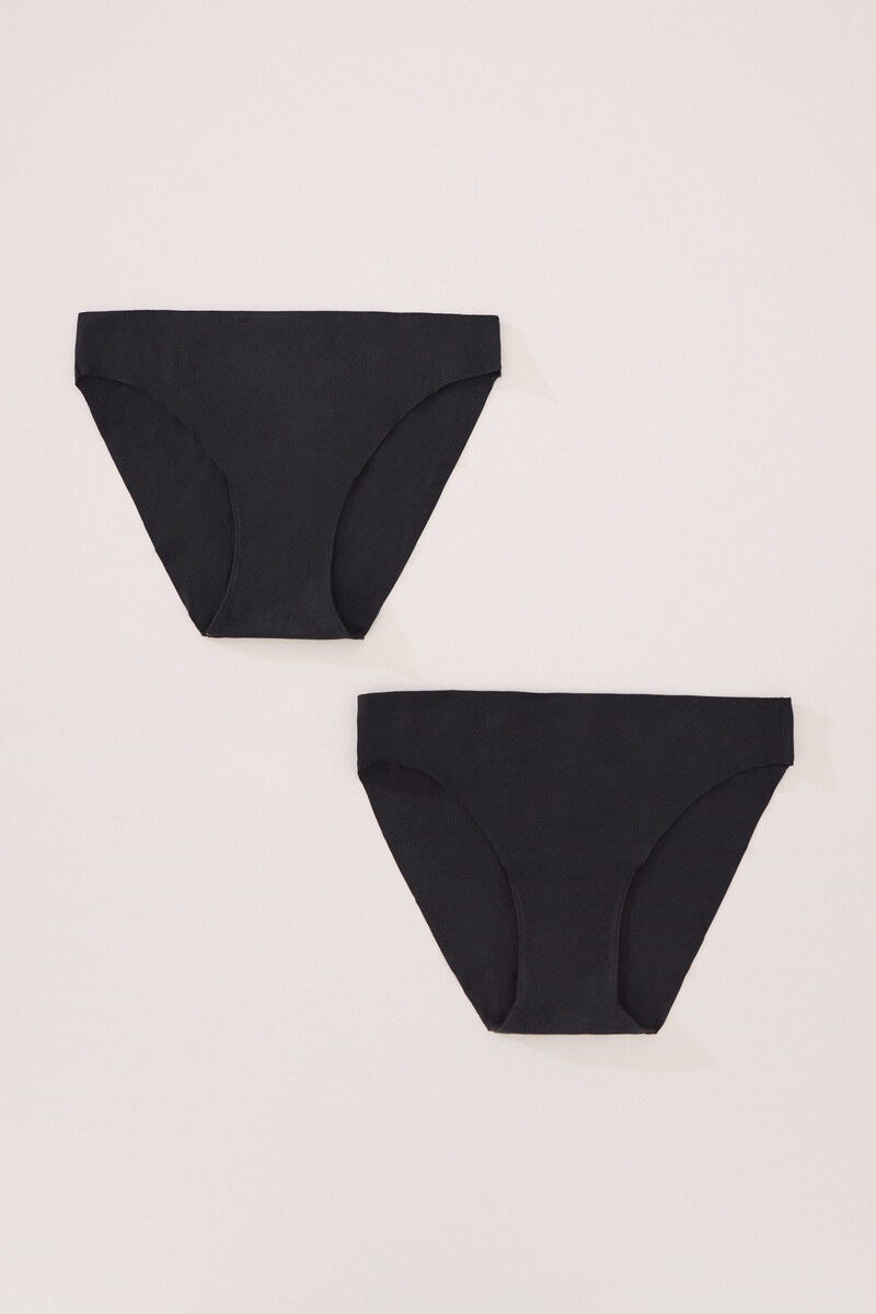 women'secret Pack 2 braguitas clásicas algodón negro