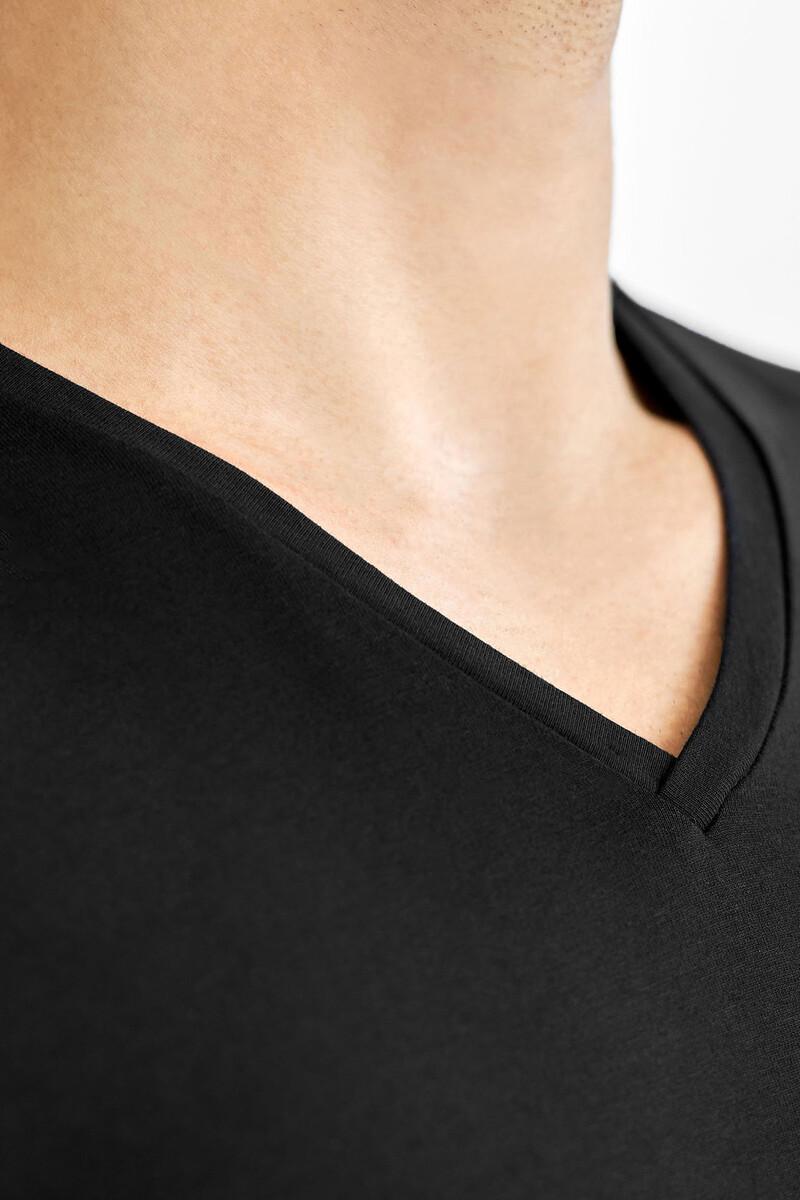 Women'secret Pack 2 Camisetas Elásticas Cuello Pico Negro