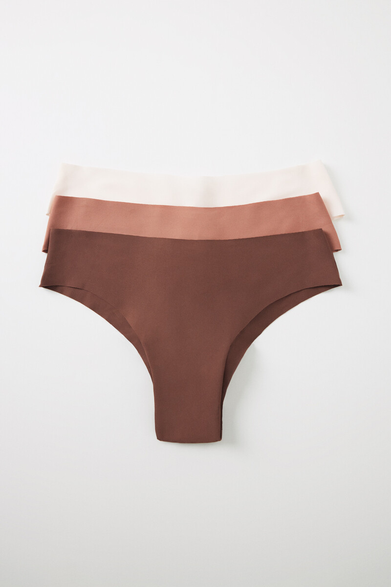 women'secret Pack 3 bragas anchas brasileñas microfibra