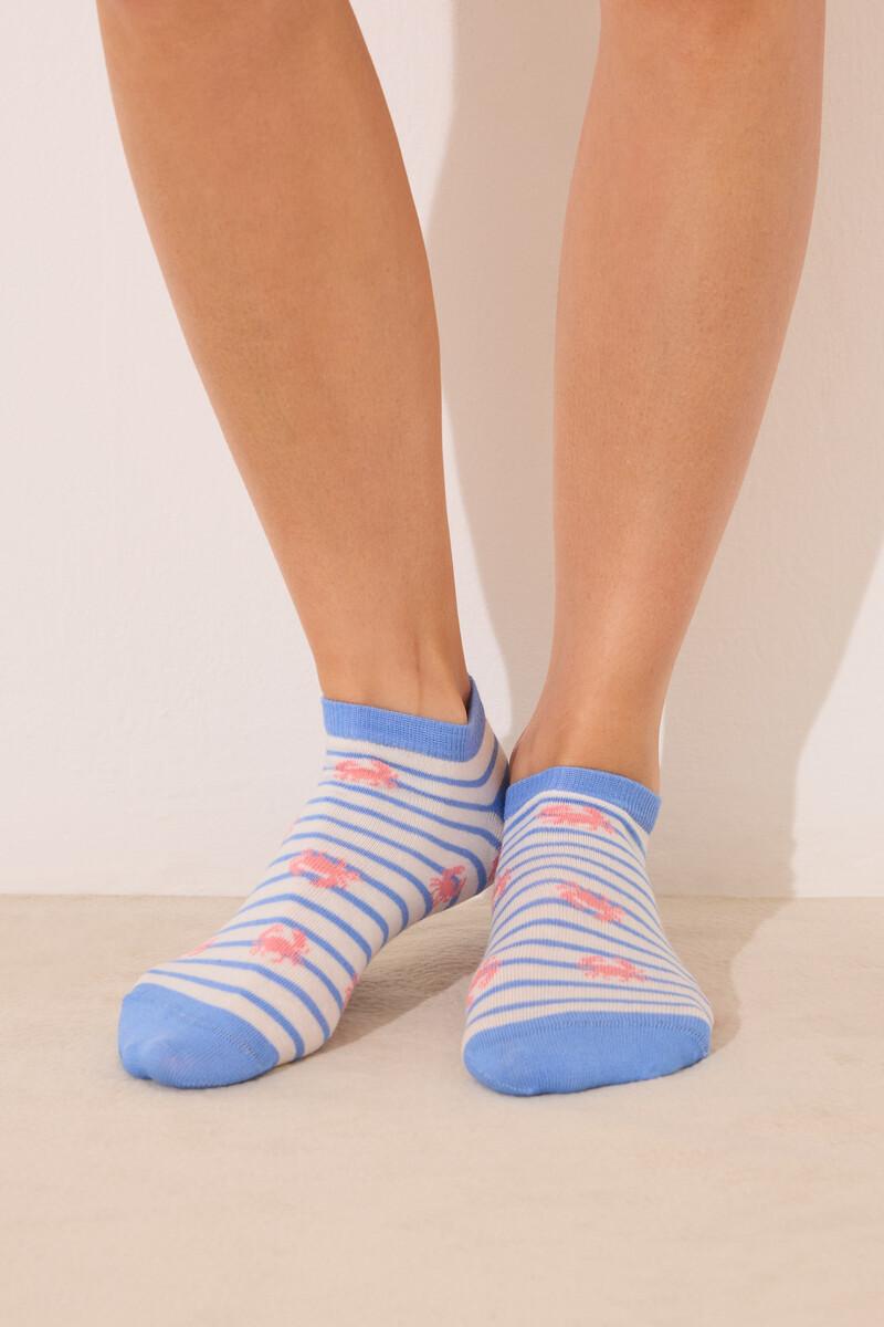Women'secret Pack 3 Calcetines Cortos Print Cangrejos