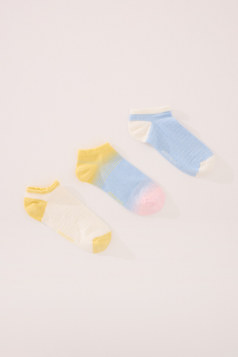 women'secret Pack 3 calcetines cortos textura multicolor