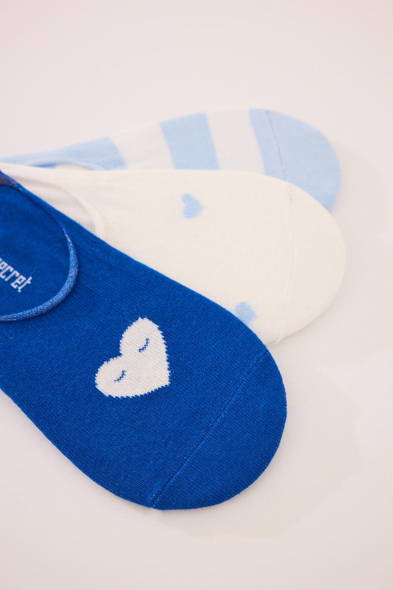 Women'secret Pack 3 Calcetines Invisibles Algodón Print Corazones