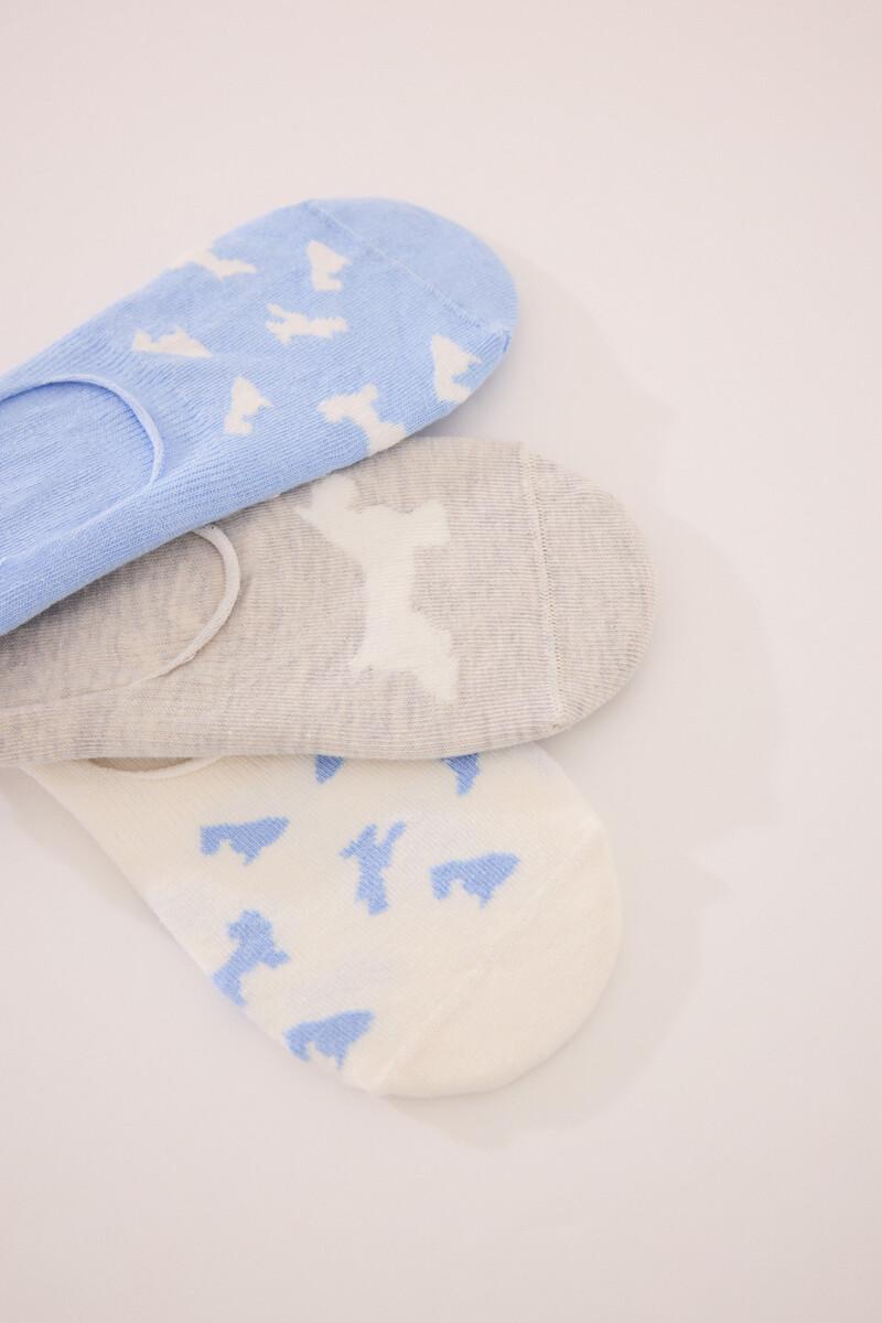Women'secret Pack 3 Calcetines Invisibles Algodón Print Perritos