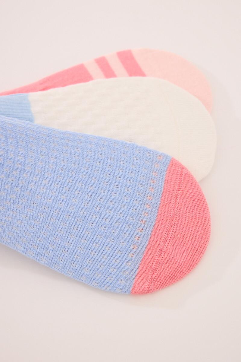 Women'secret Pack 3 Calcetines Invisibles Algodón Textura