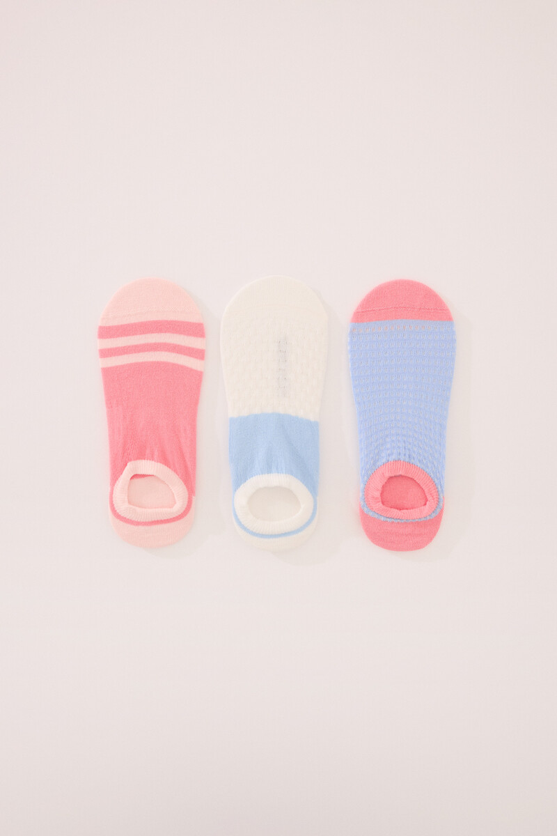 women'secret Pack 3 calcetines invisibles algodón textura