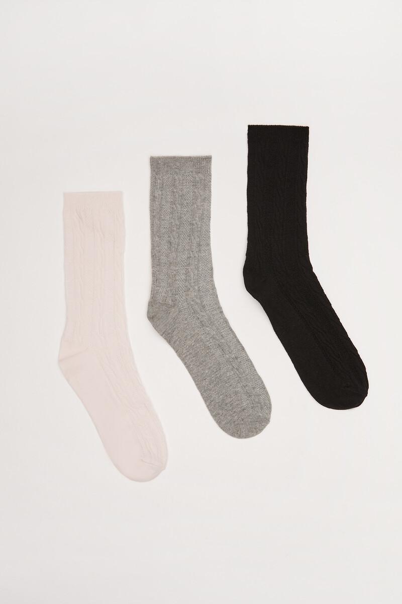 Women'secret Pack 3 Calcetines Largos Algodón Textura