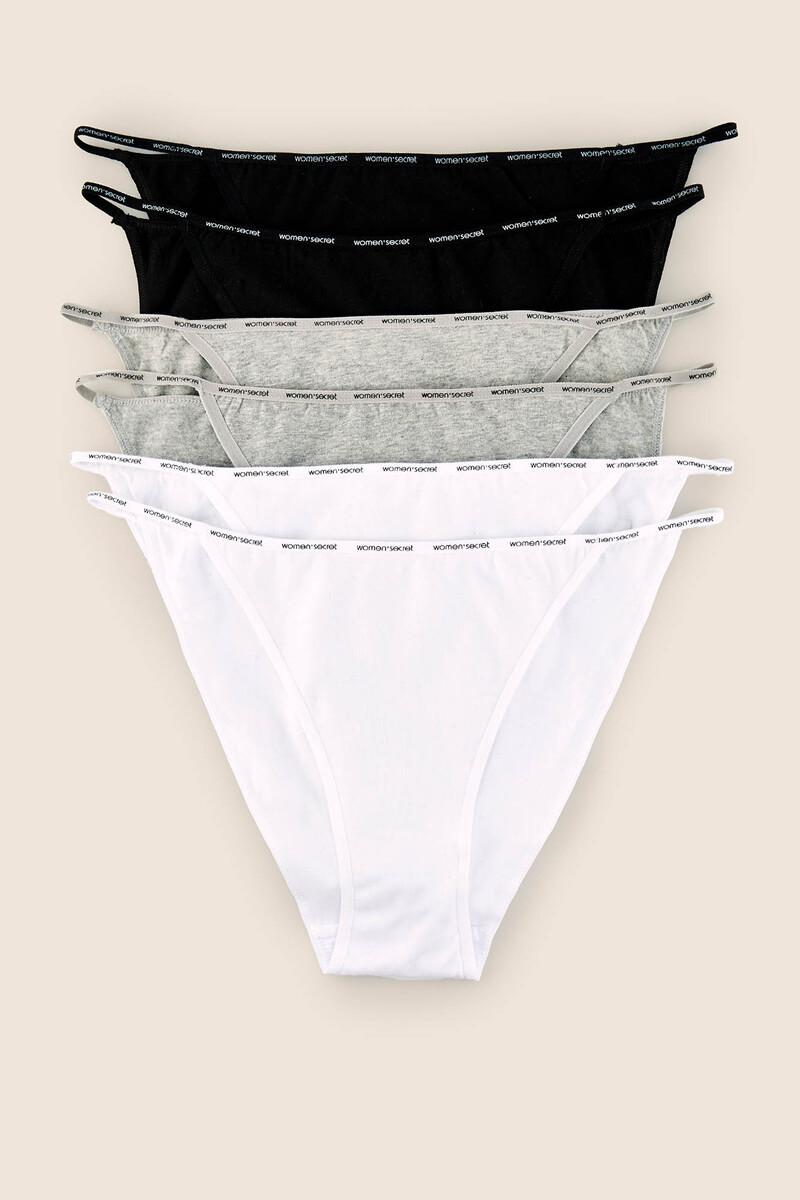 women'secret Pack 6 bragas clásicas de tira algodón orgánico