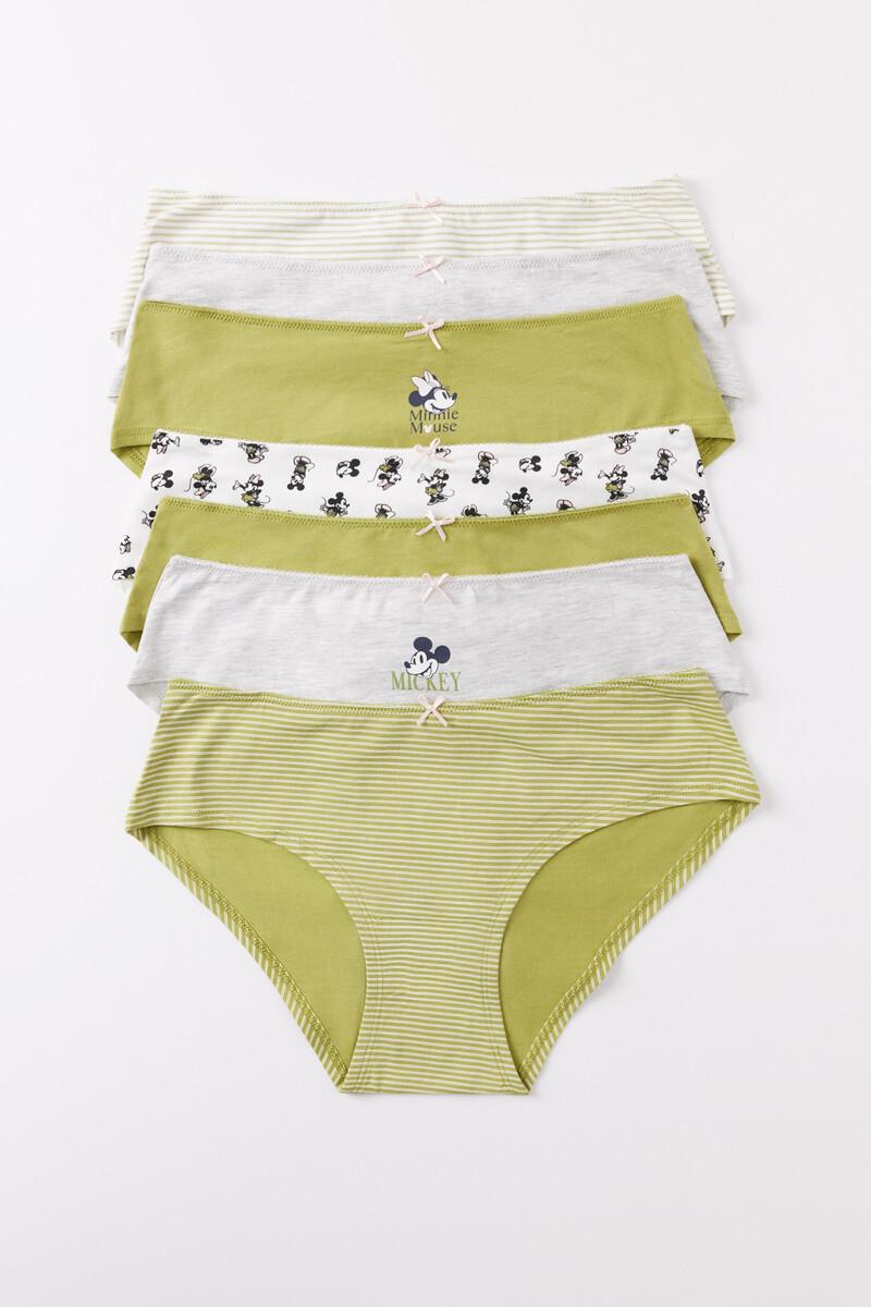 Women'secret Pack 7 Bragas Anchas Algodón Estampado Mickey Mouse