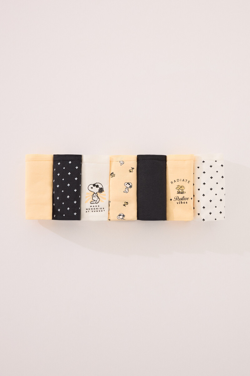 Women'secret Pack 7 Bragas Anchas Algodón Print Snoopy