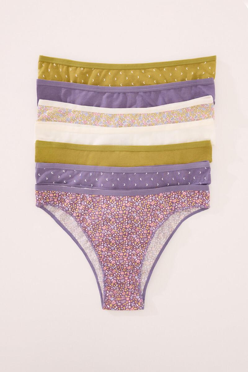 women'secret Pack 7 bragas brasileñas algodón mix prints