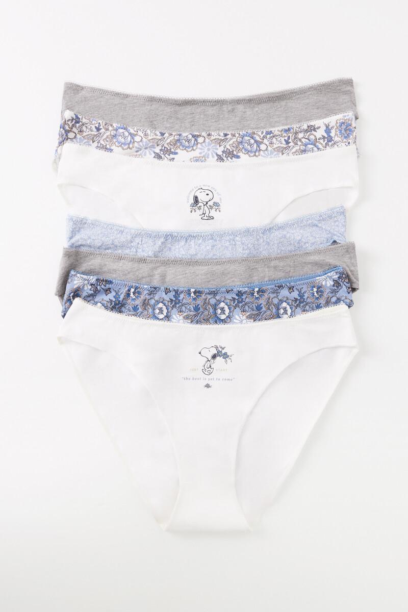 Women'secret Pack 7 Bragas Clásicas Algodón Lisas Y Estampado Snoopy