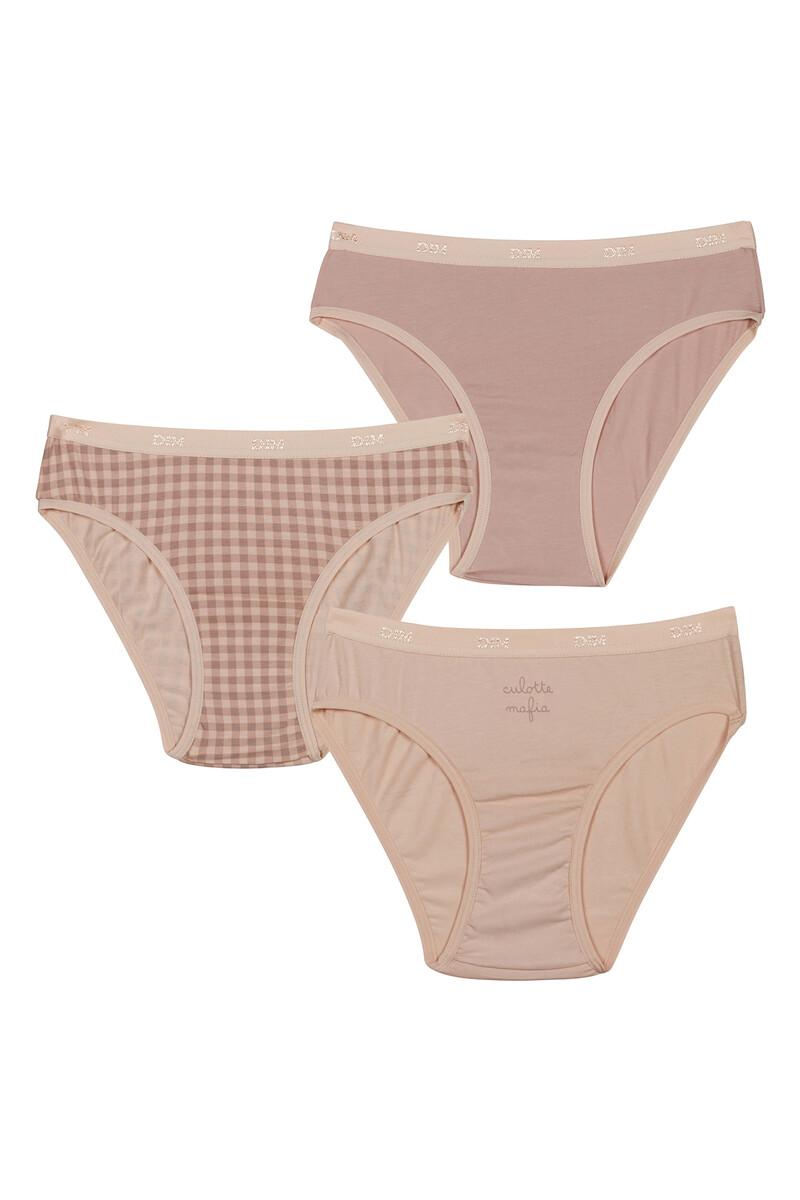 women'secret Pack de 3 bragas de niña estampadas con cintura elástica