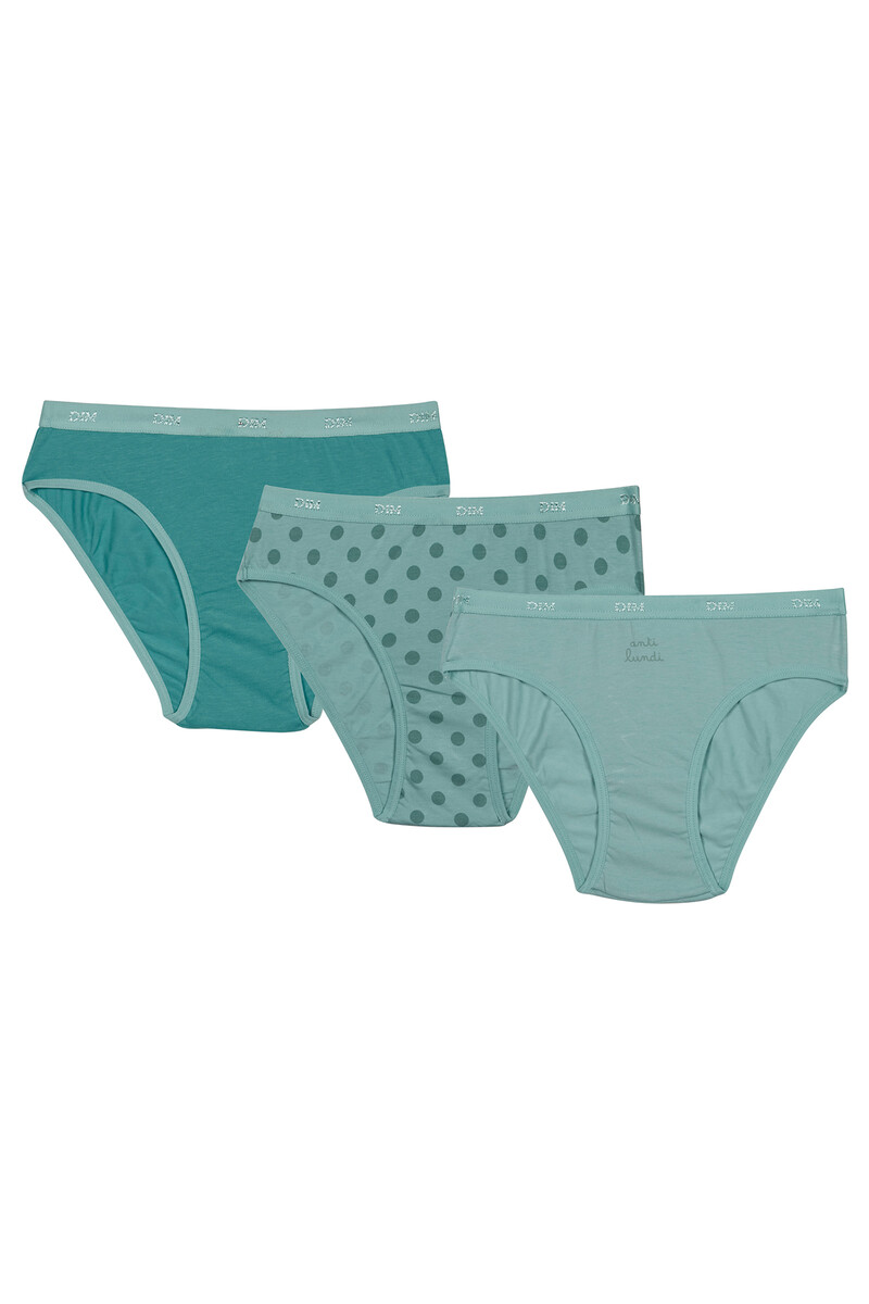 women'secret Pack de 3 bragas de niña estampadas con cintura elástica
