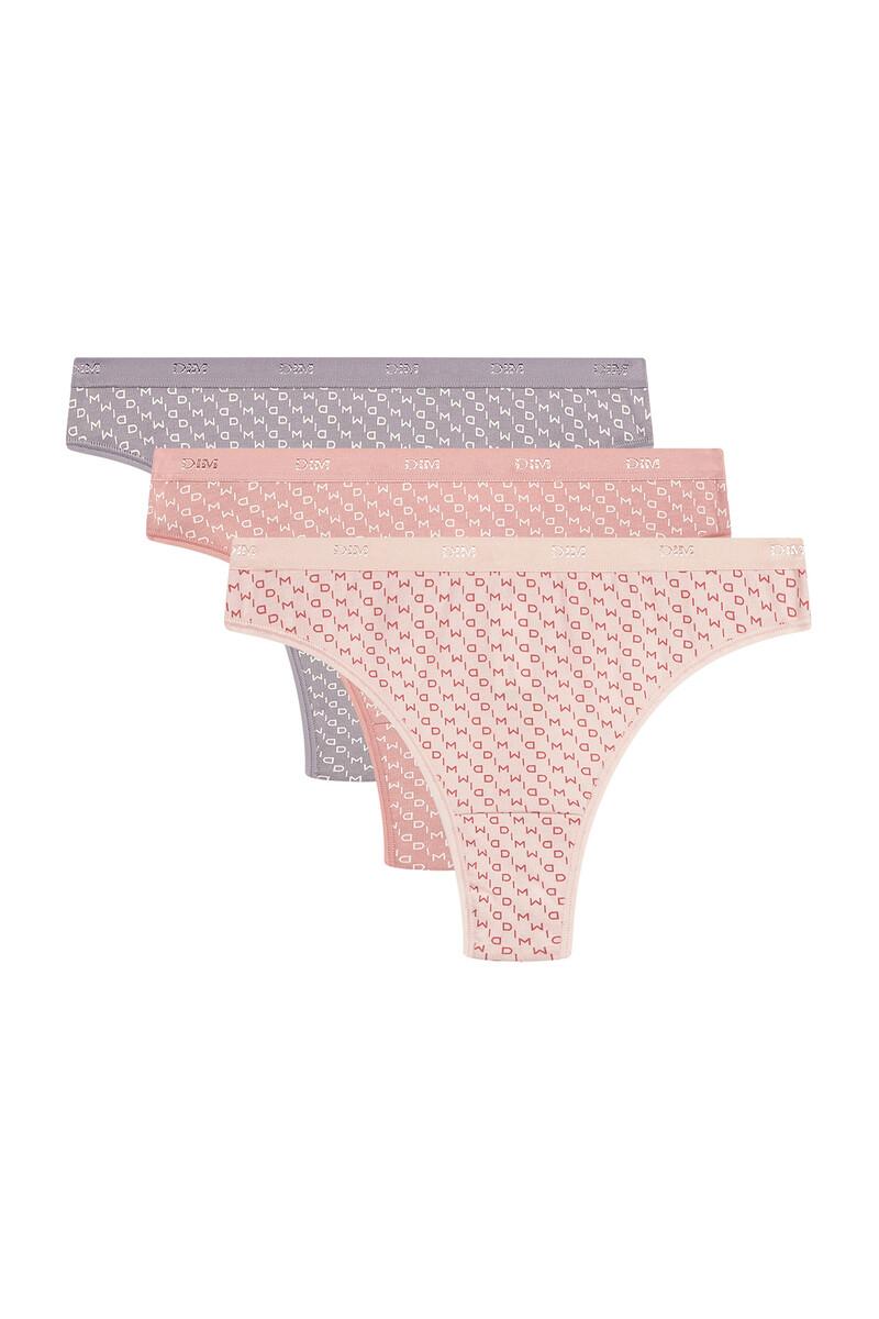 Women'secret Pack De 3 Tangas De Algodón Elástico Estampadas