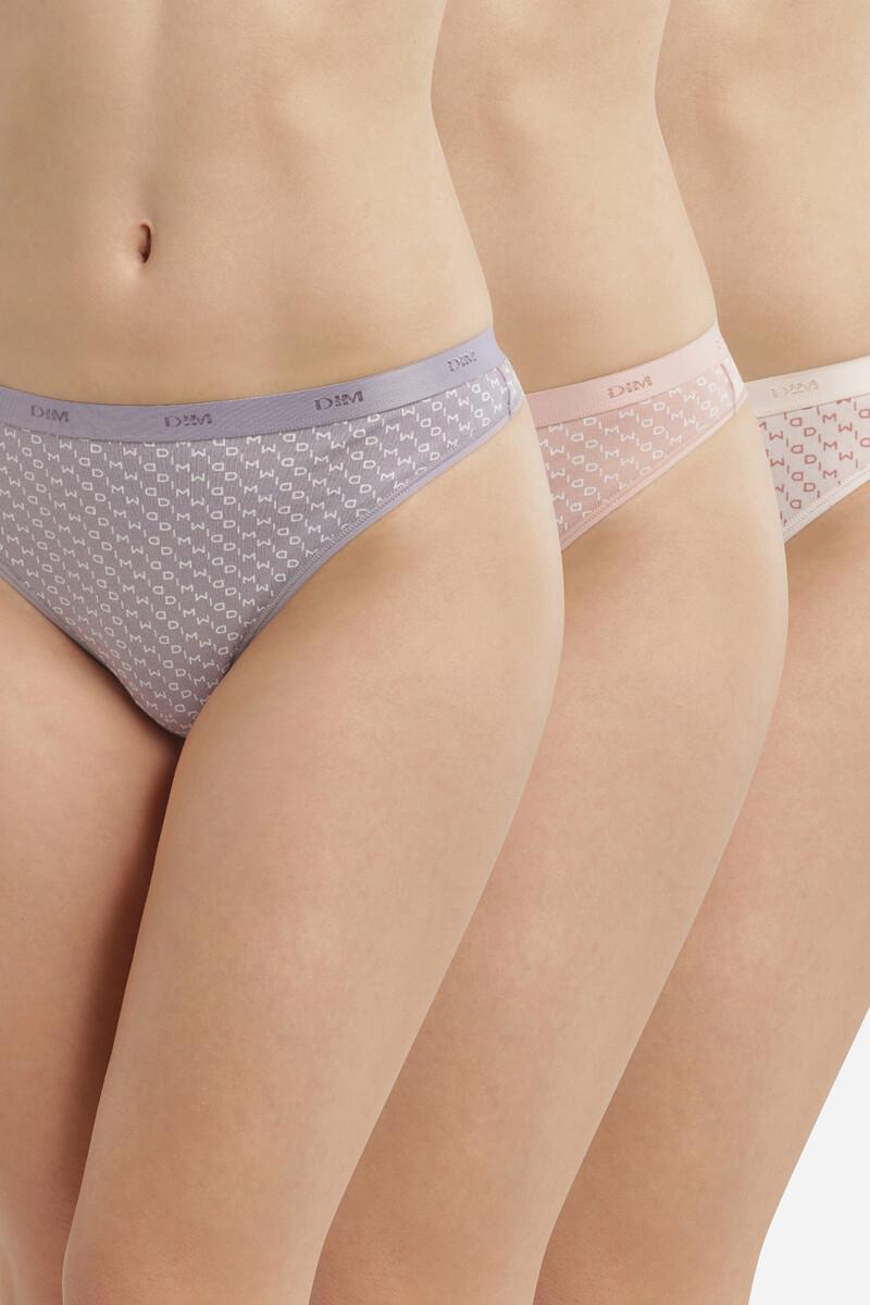 women'secret Pack de 3 tangas de algodón elástico estampadas