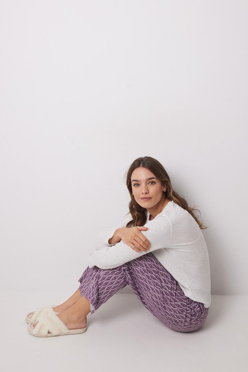 women'secret Pantalón carrot viscosa estampado ikat
