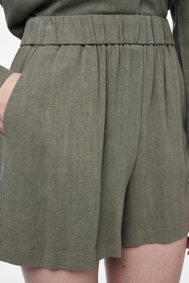 Women'secret Pantalón Corto De Lino Con Cintura Elástica