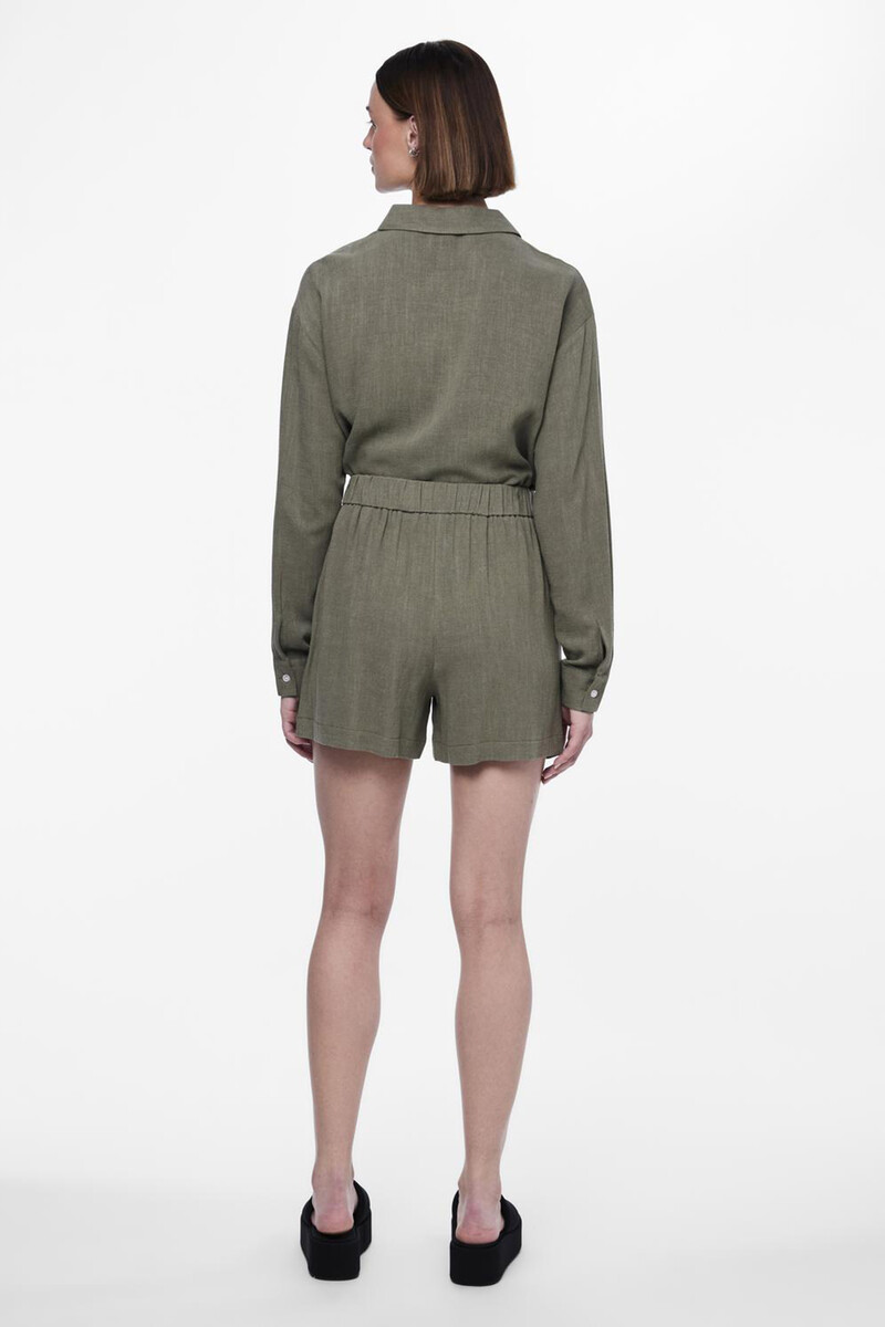 Women'secret Pantalón Corto De Lino Con Cintura Elástica