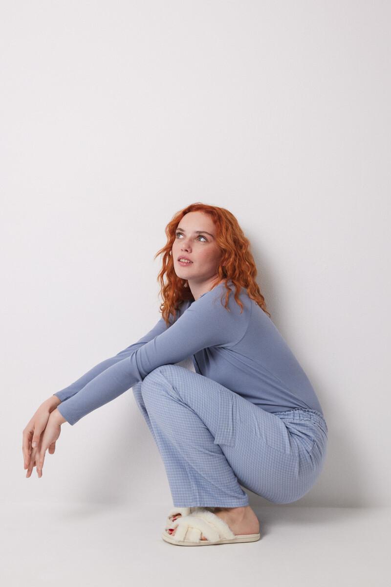 Women'secret Pantalón Largo Cargo Estampado Cuadros