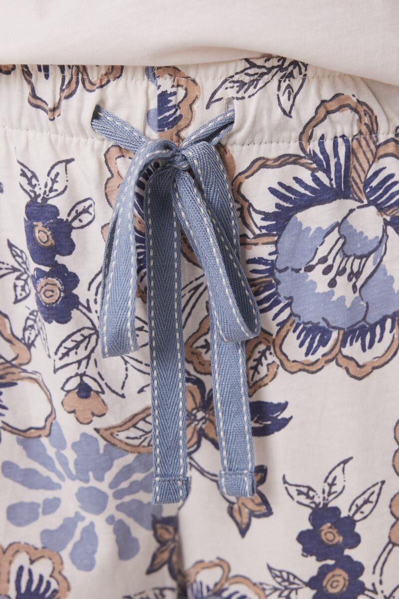 Women'secret Pantalón Largo Carrot 100% Algodón Flores