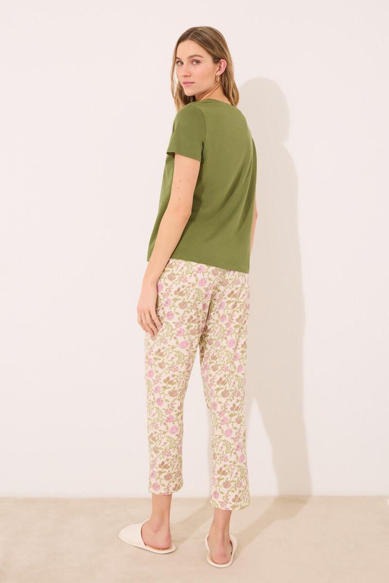 Women'secret Pantalón Largo Carrot 100% Algodón Flores