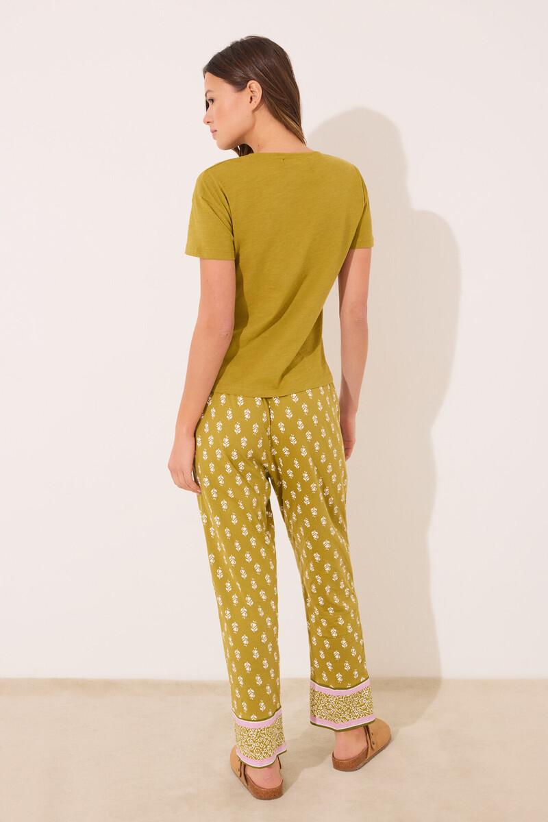 Women'secret Pantalón Largo Carrot 100% Algodón Sellos