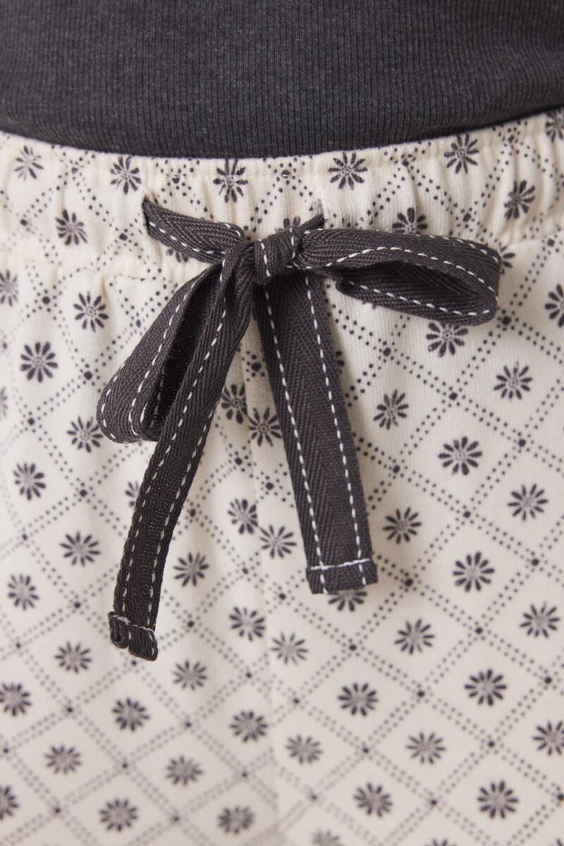 Women'secret Pantalón Largo Carrot Estampado Cuadros Y Flores