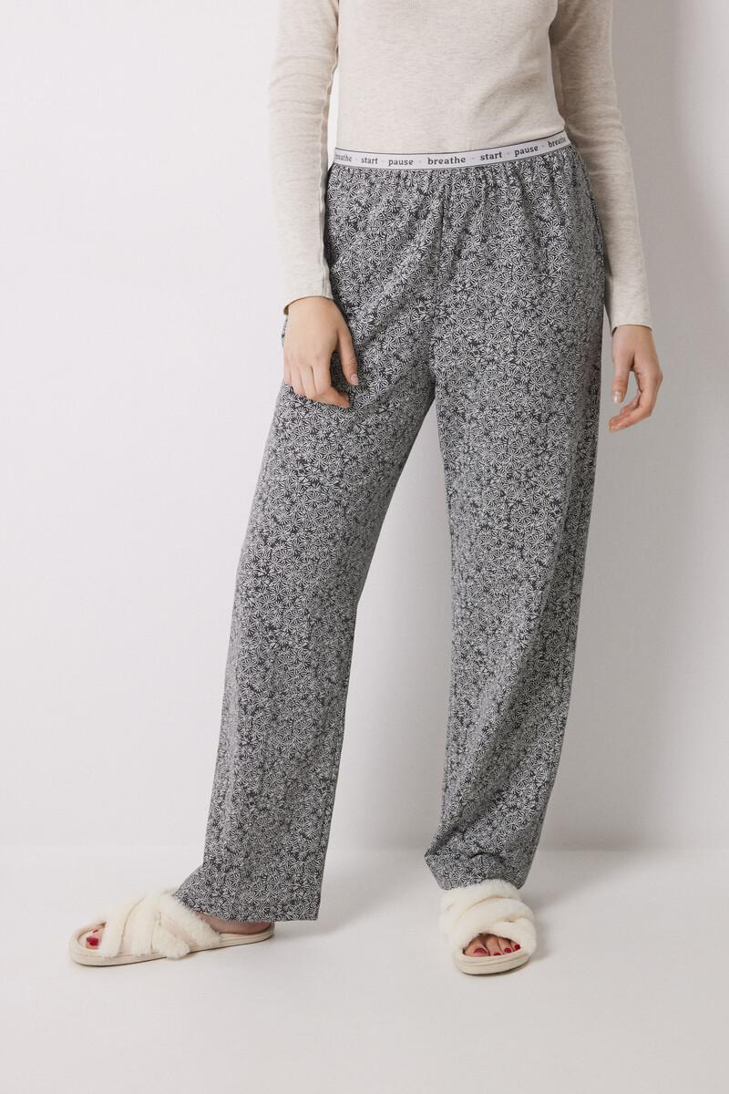 Women'secret Pantalón Largo Estampado Flores Verdes