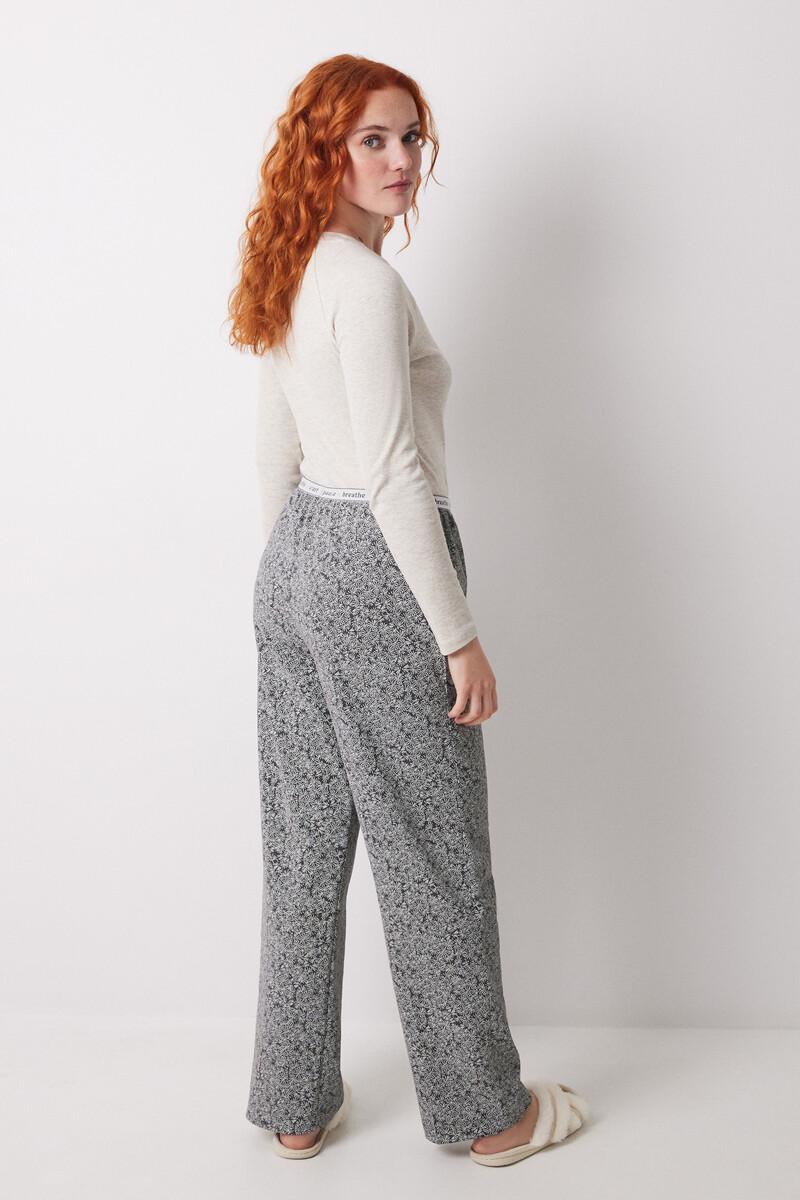 Women'secret Pantalón Largo Estampado Flores Verdes