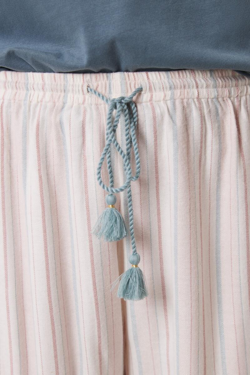 Women'secret Pantalón Largo Franela Rayas Multicolor