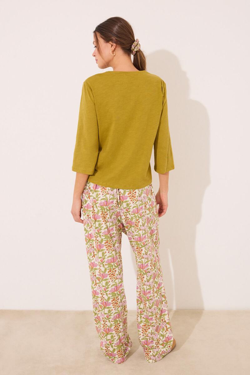 Women'secret Pantalón Largo Lounge 100% Algodón Flores