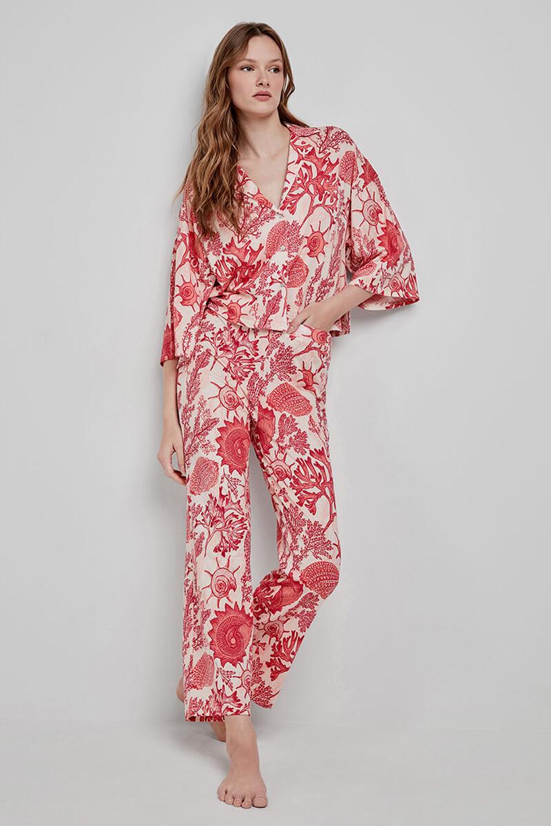 women'secret Pantalón largo pijama estampado corales
