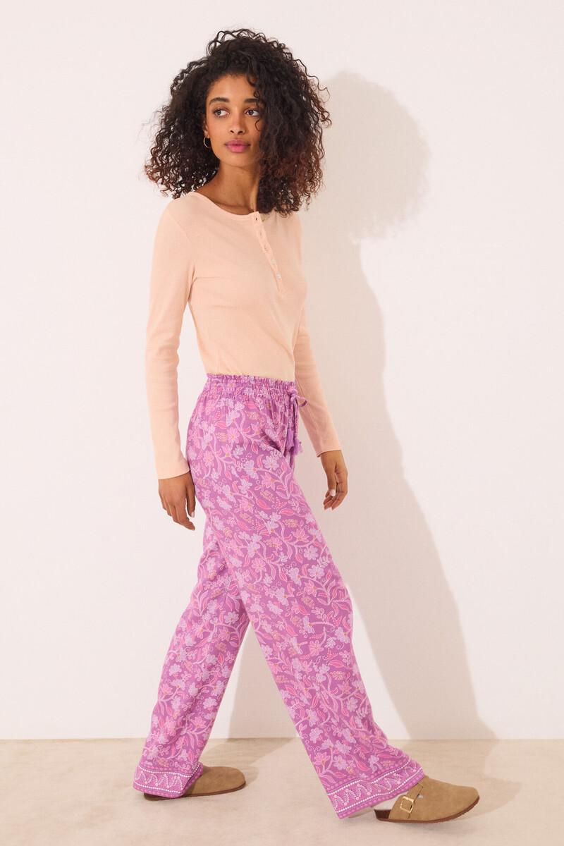 Women'secret Pantalón Largo Viscosa Estampado Boho Floral