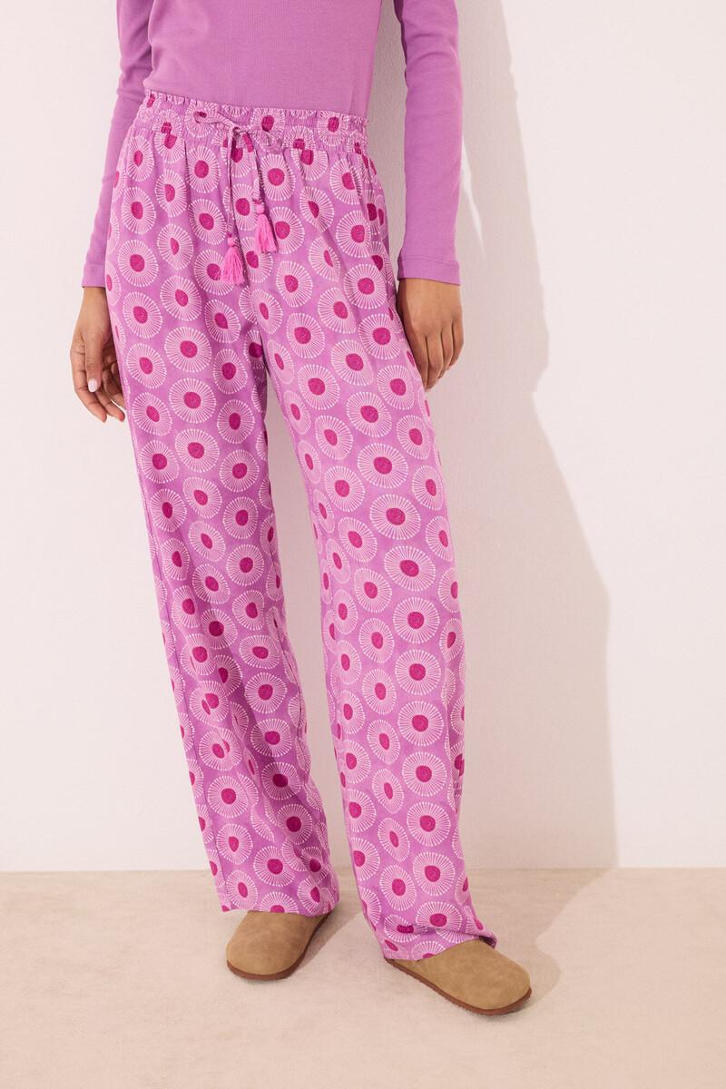 Women'secret Pantalón Largo Viscosa Estampado Geométrico