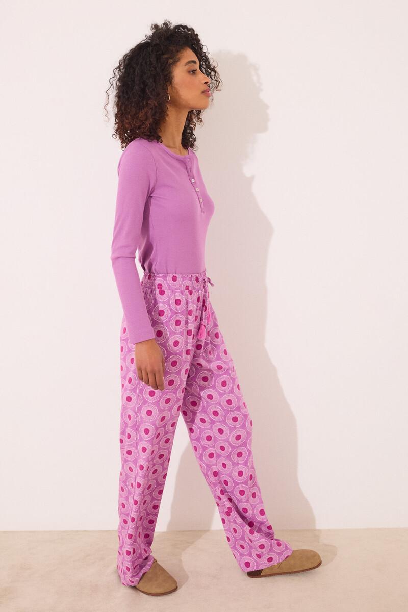 Women'secret Pantalón Largo Viscosa Estampado Geométrico