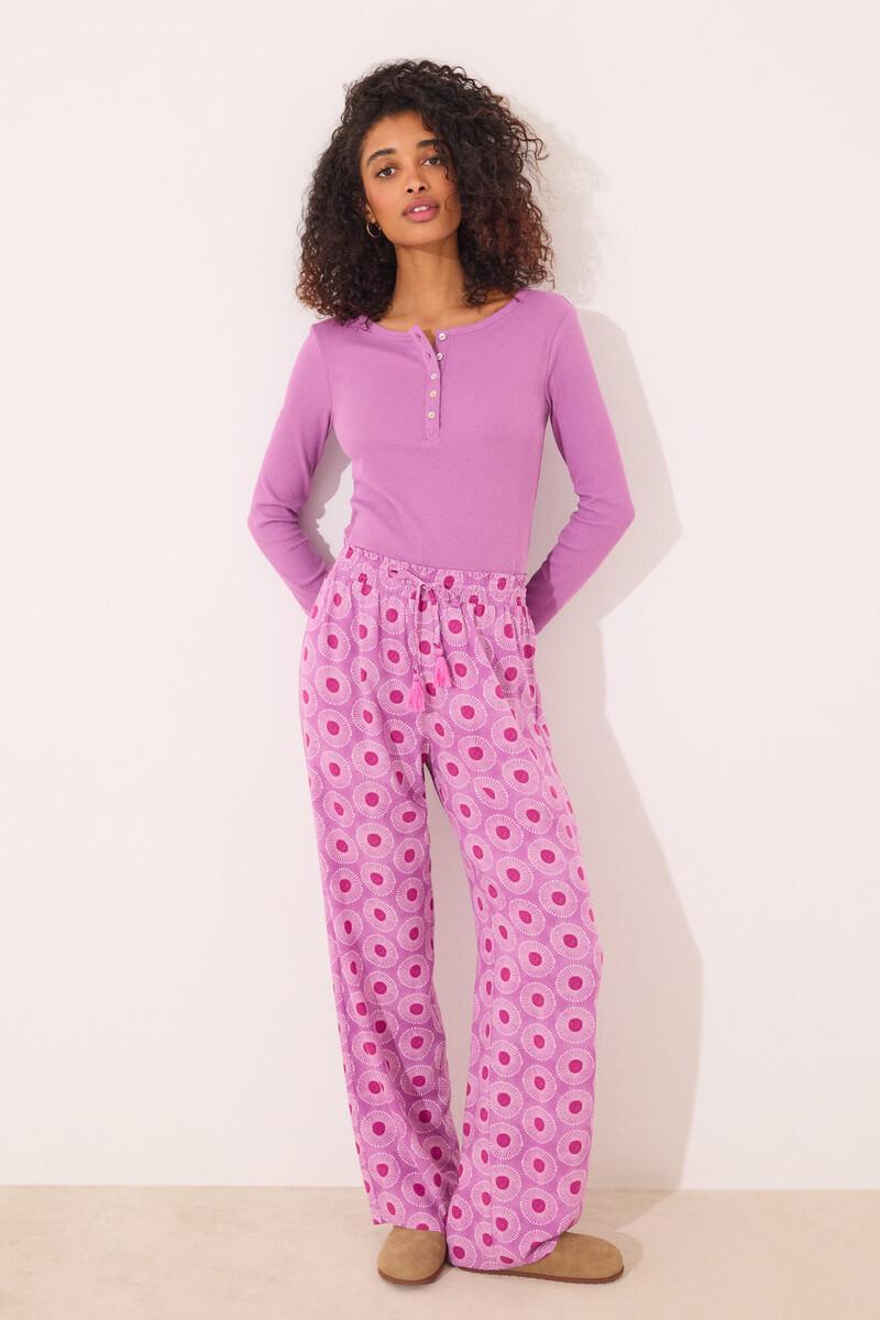 women'secret Pantalón largo viscosa estampado geométrico