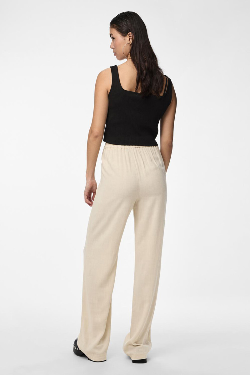 Women'secret Pantalón Lino De Mujer Fluido Con Cintura Elástica